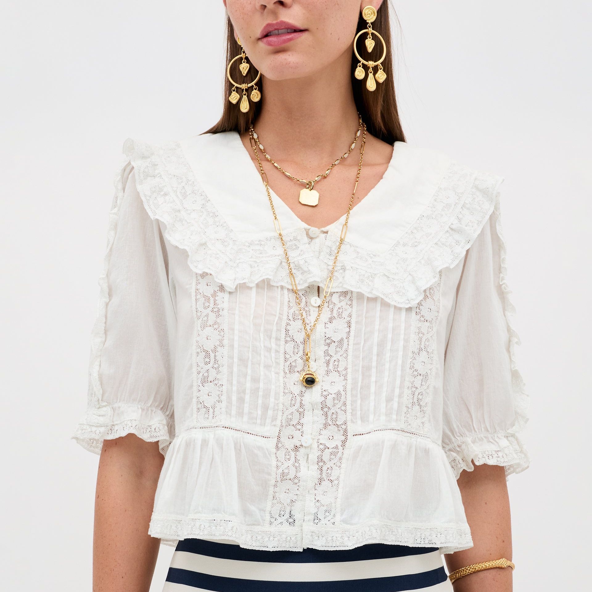 Ellery Cotton Blouse in White
