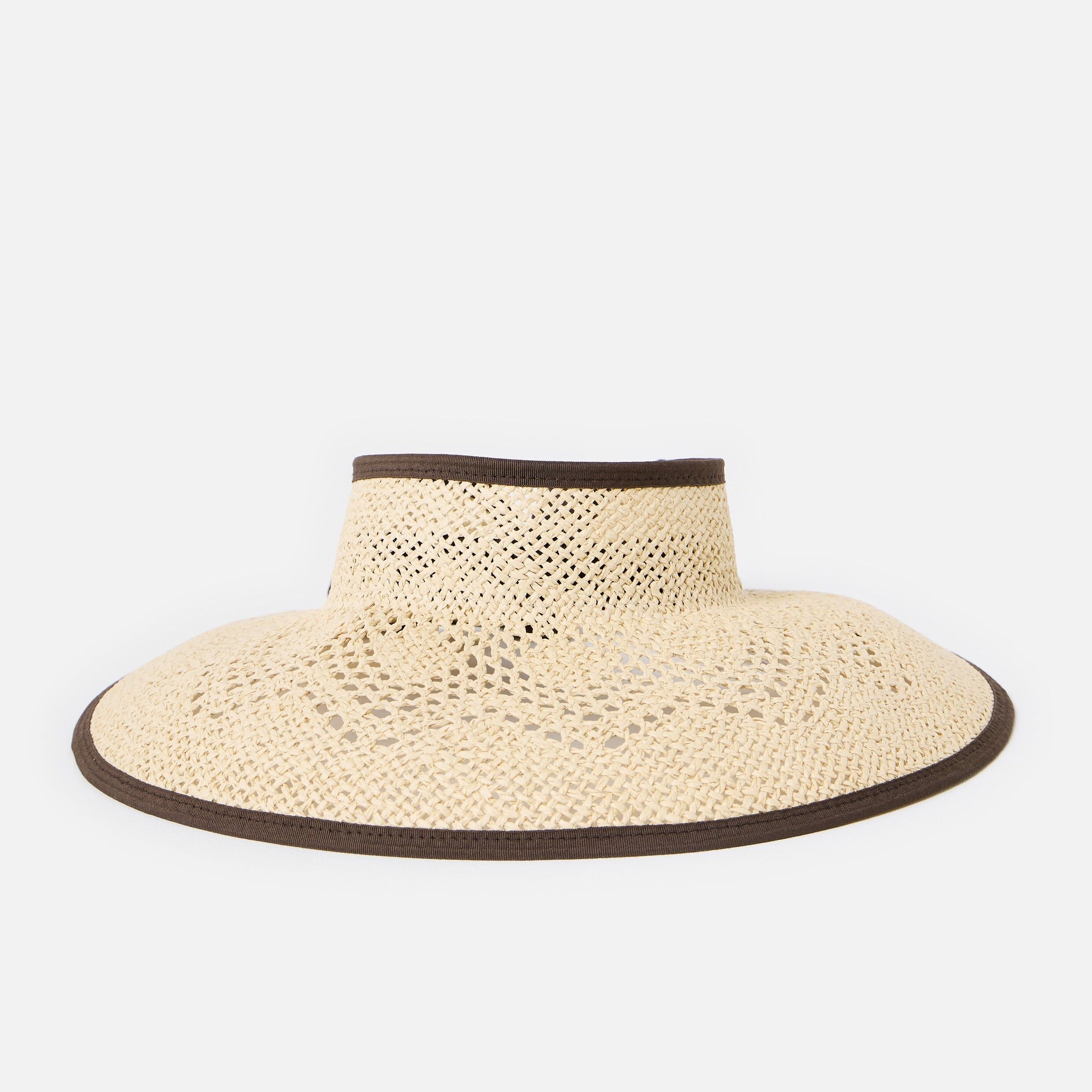 Cream Open Weave Large Packable Sun Visor Hat | Oliver Bonas