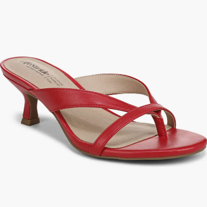 Red kitten heels
