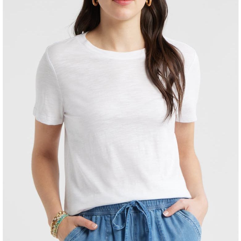 Cotton Blend Crewneck T-Shirt