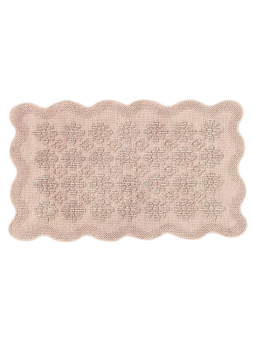 Benni Hand-Woven Floral Wavy Border Bathmat