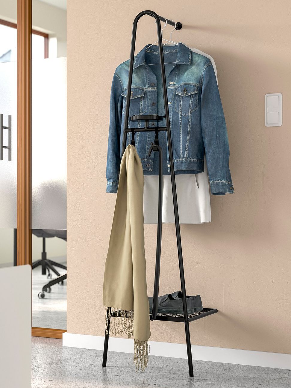 &amp;Auml;lgan&amp;Auml;s Clothes Rack With Shoe Storage - Black 46x39x166 Cm