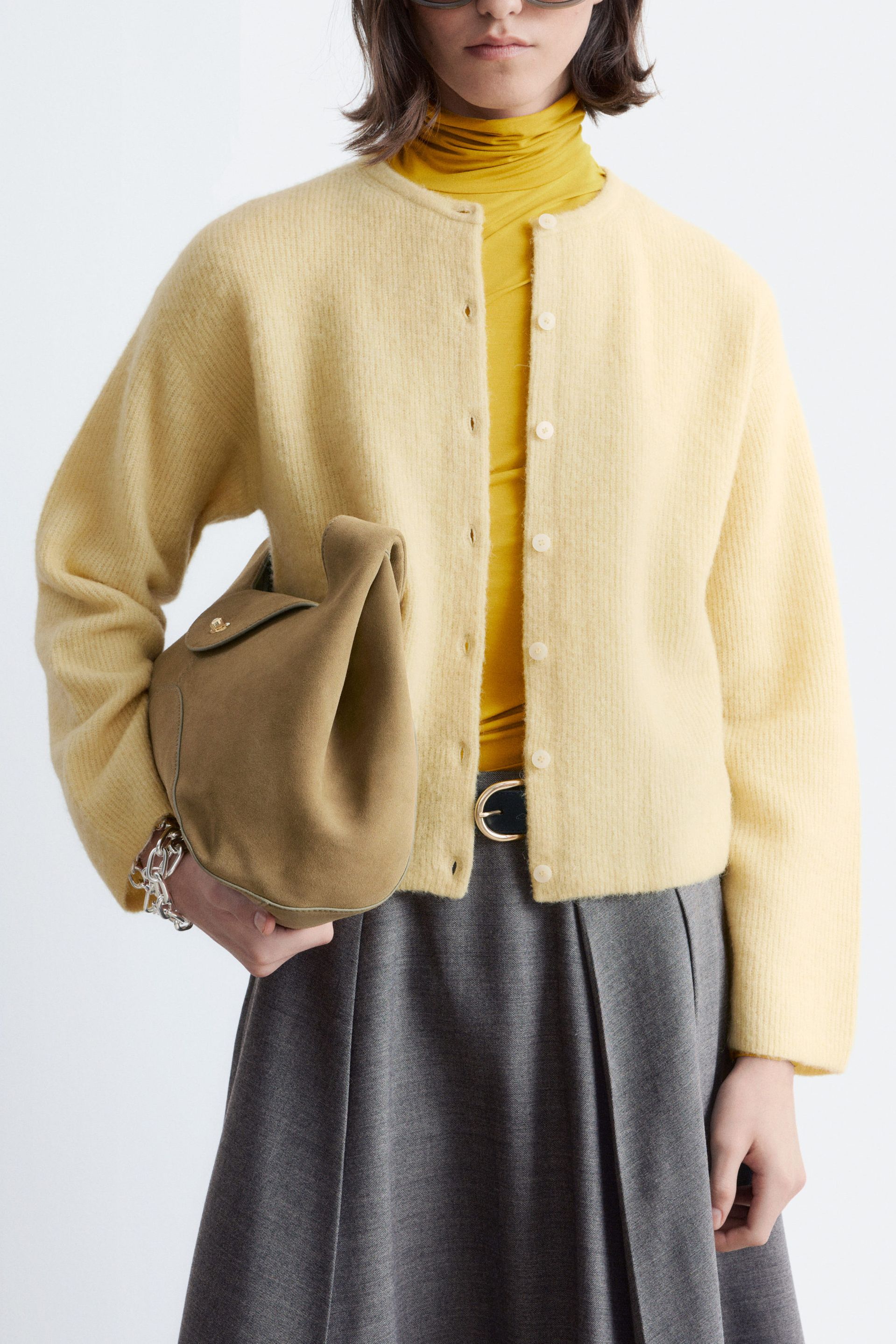 Alpaca-Blend Knitted Cardigan