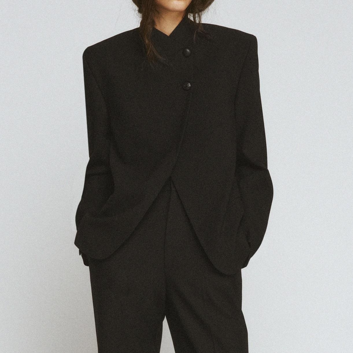 High Neck Buttoned Blazer Zw Collection