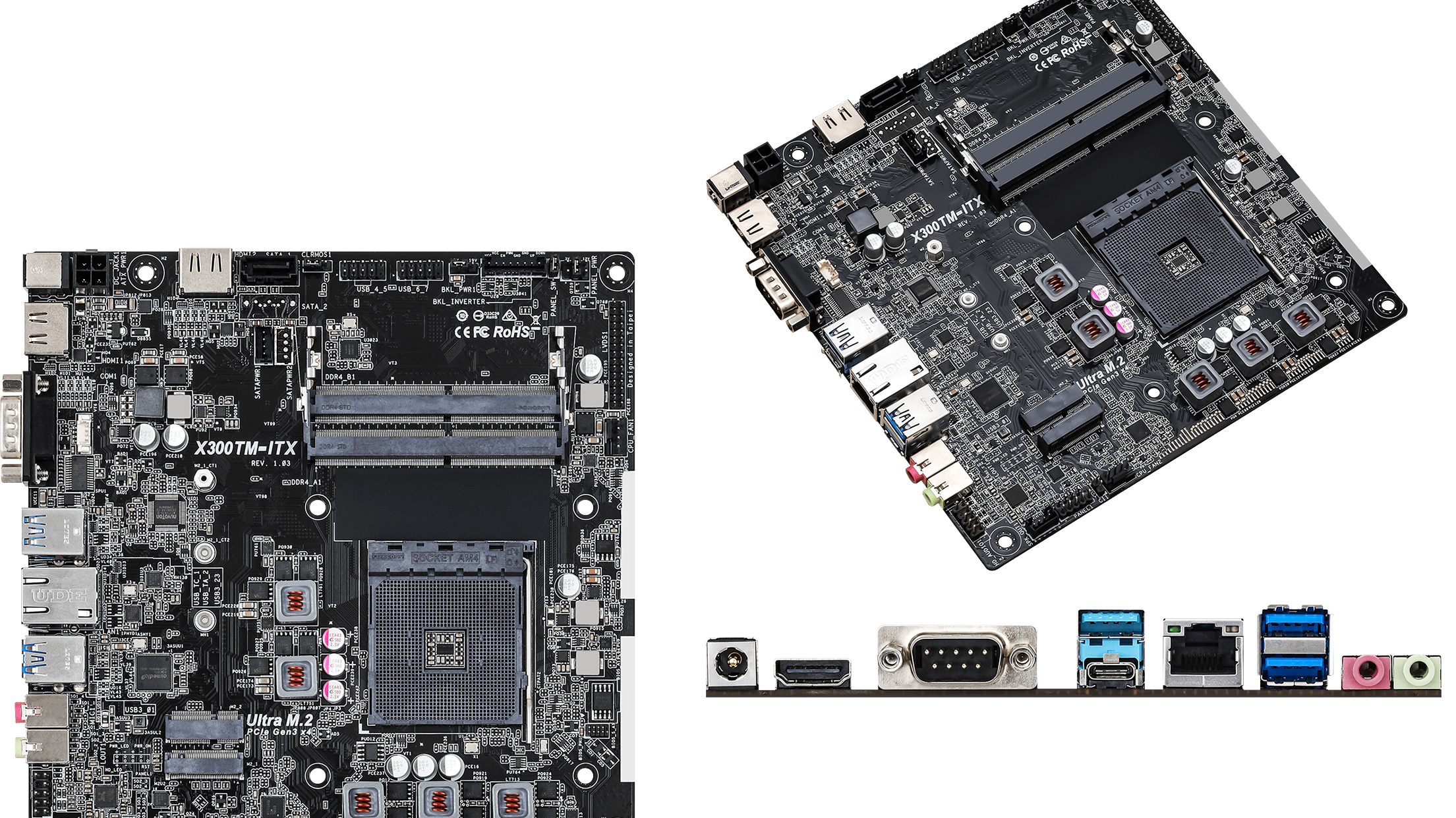 ASRock's AMD X300TM Thin Mini-ITX Motherboard Has USB-C & COM