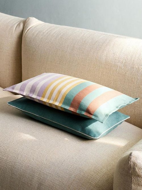 Cotton Cushion Cover With Striped Design
