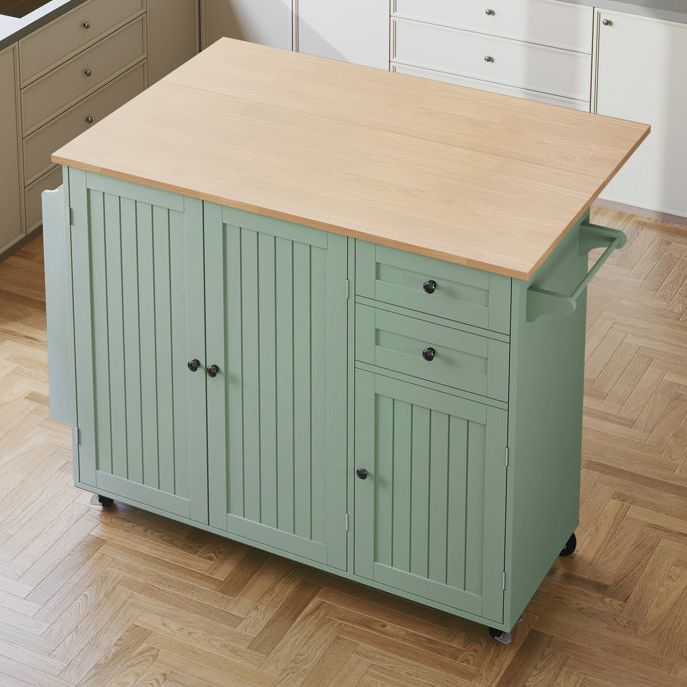 Ebern Designs Sagrario Kitchen Island With Solid Wood Top &amp;amp; Reviews | Wayfair