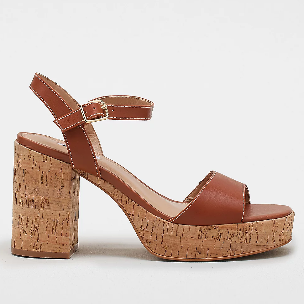 Dune London, Cork Platform Leather Sandals