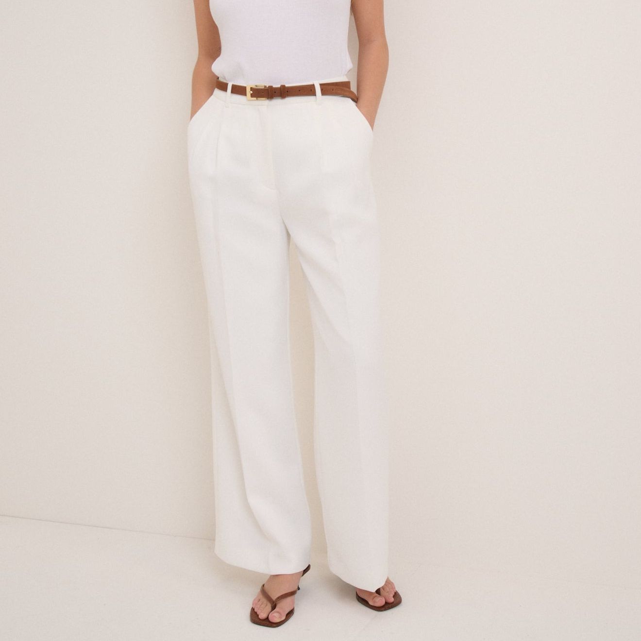 White Tailored Jax Crepe Trousers