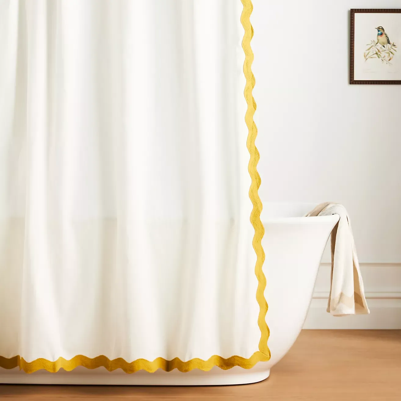 Maeve Scalloped Cotton Shower Curtain