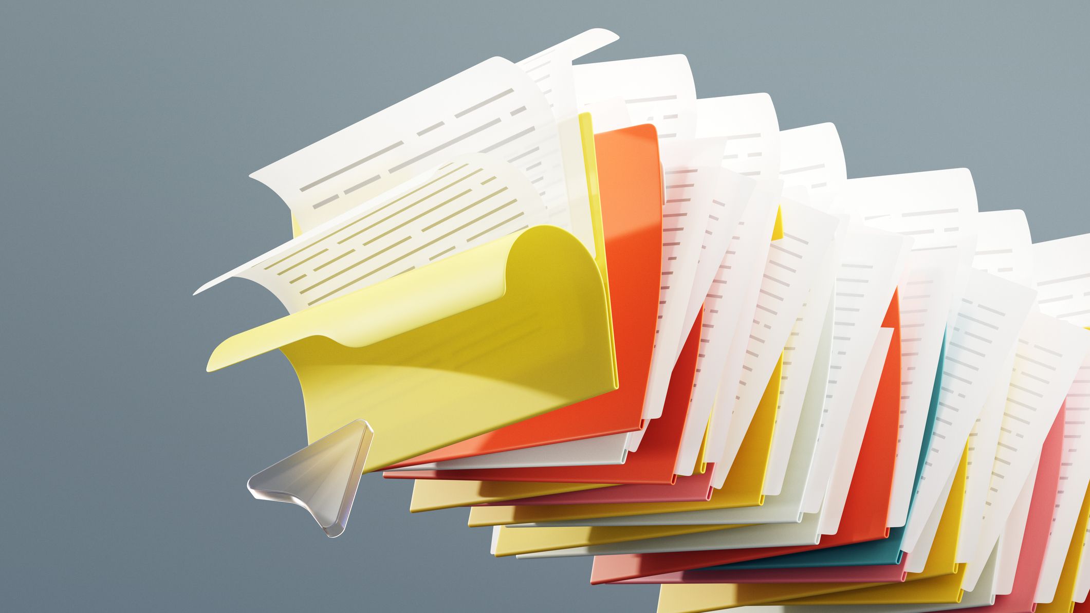 3D Colored File Folders and Cursor.