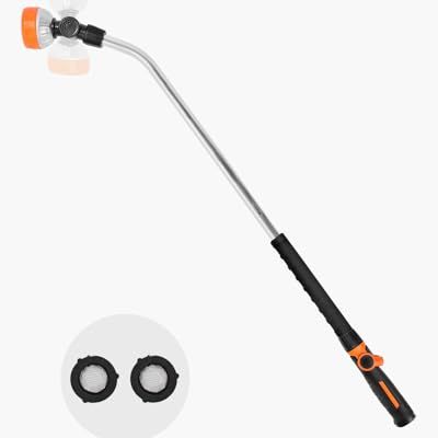 Vevor Watering Wand, 36-Inch Extra Long Heavy Duty Garden Hose Wand With 8 Spray Patterns &amp;amp; 180&amp;deg; Swivel Head, Long Hose Nozzle Sprayer With On/off Thumb Control, Ideal for Hanging Baskets
