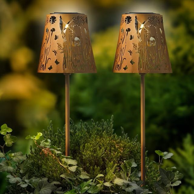 Kaemingk, Kaemingk Solar Powered Outdoor Stake Light, Set of 2, Rust