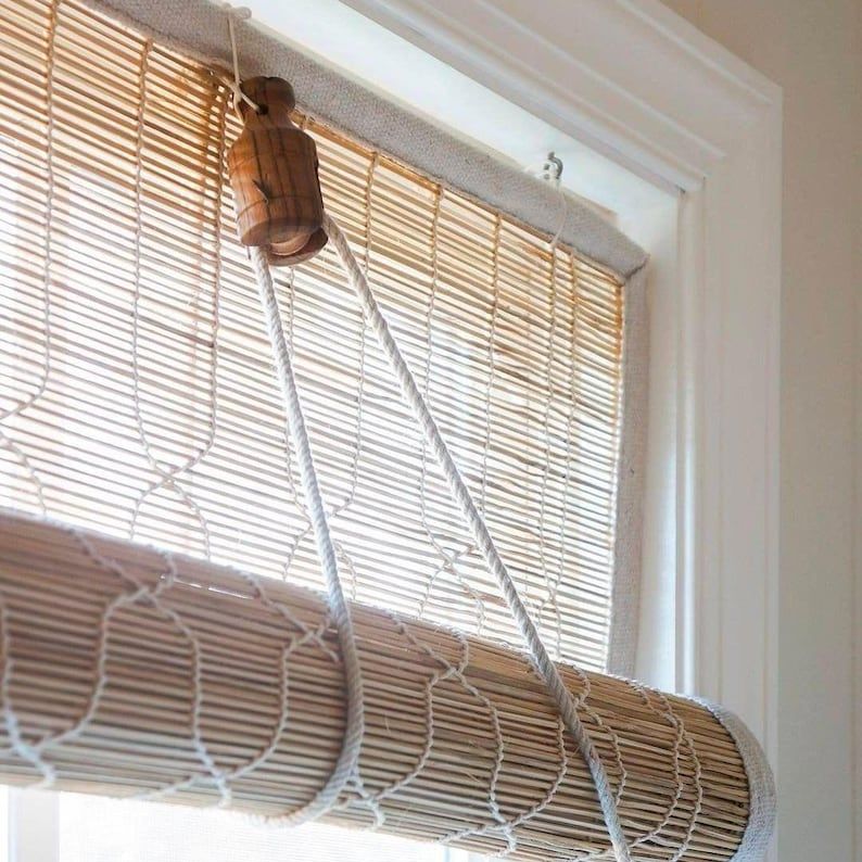 Handmade Cross Thread Bamboo Blinds Shades, Gilas Pattern Bamboo Blinds Shades, Decor Your Room in Traditional Way