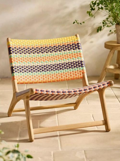 Terrain Havana Wicker & Teak Armless Chair