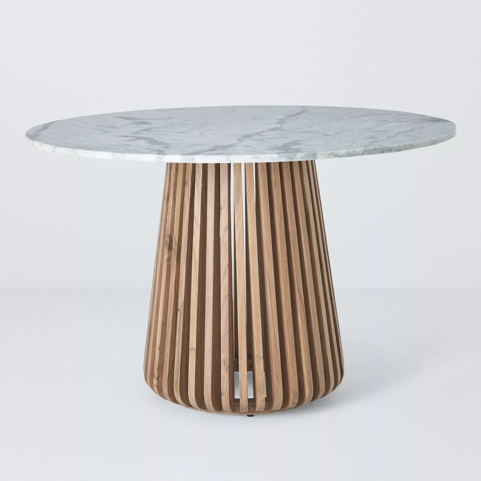 John Lewis Stave Marble Top 4 Seater Round Dining Table, Natural