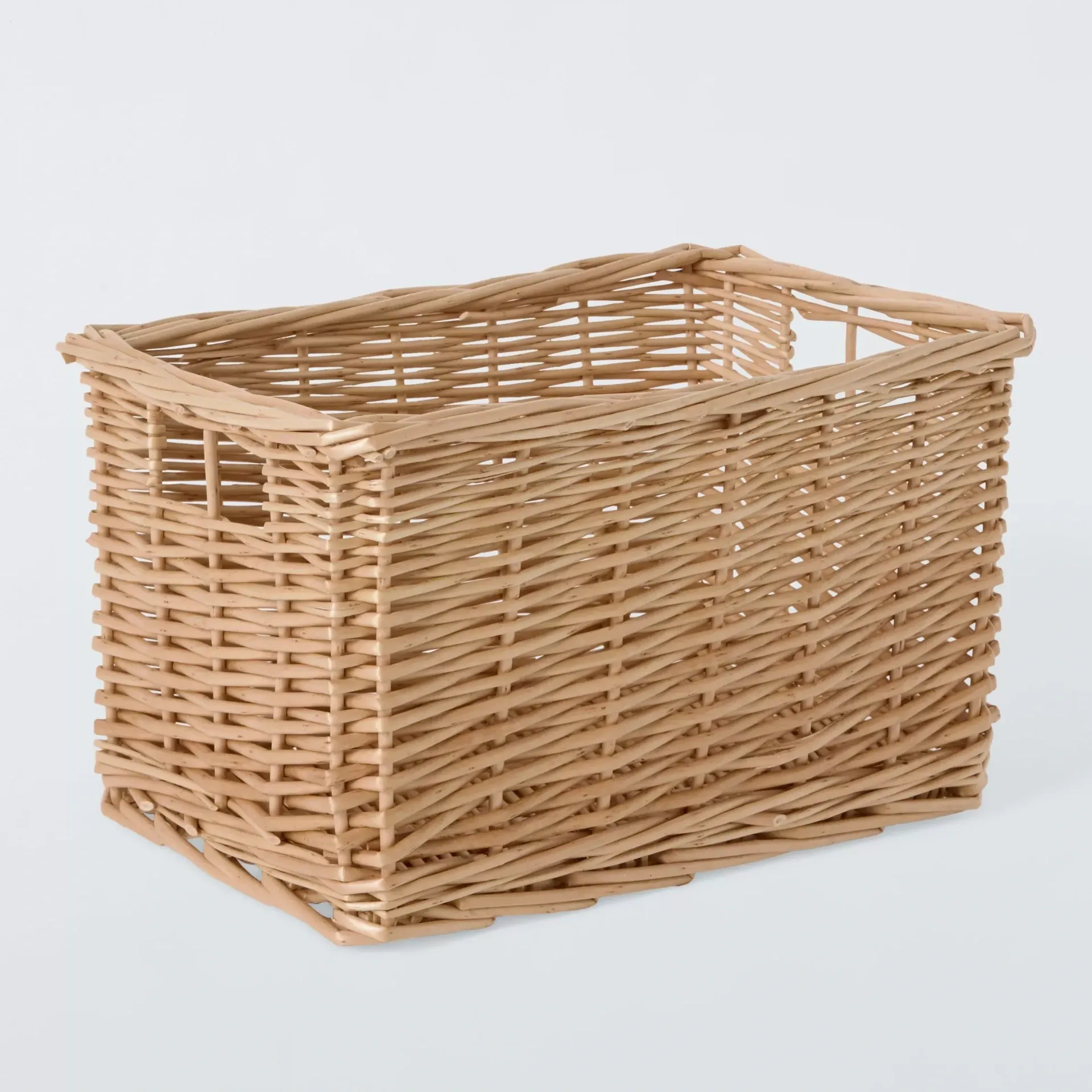 John Lewis Woven Willow Basket, Light Natural, Small