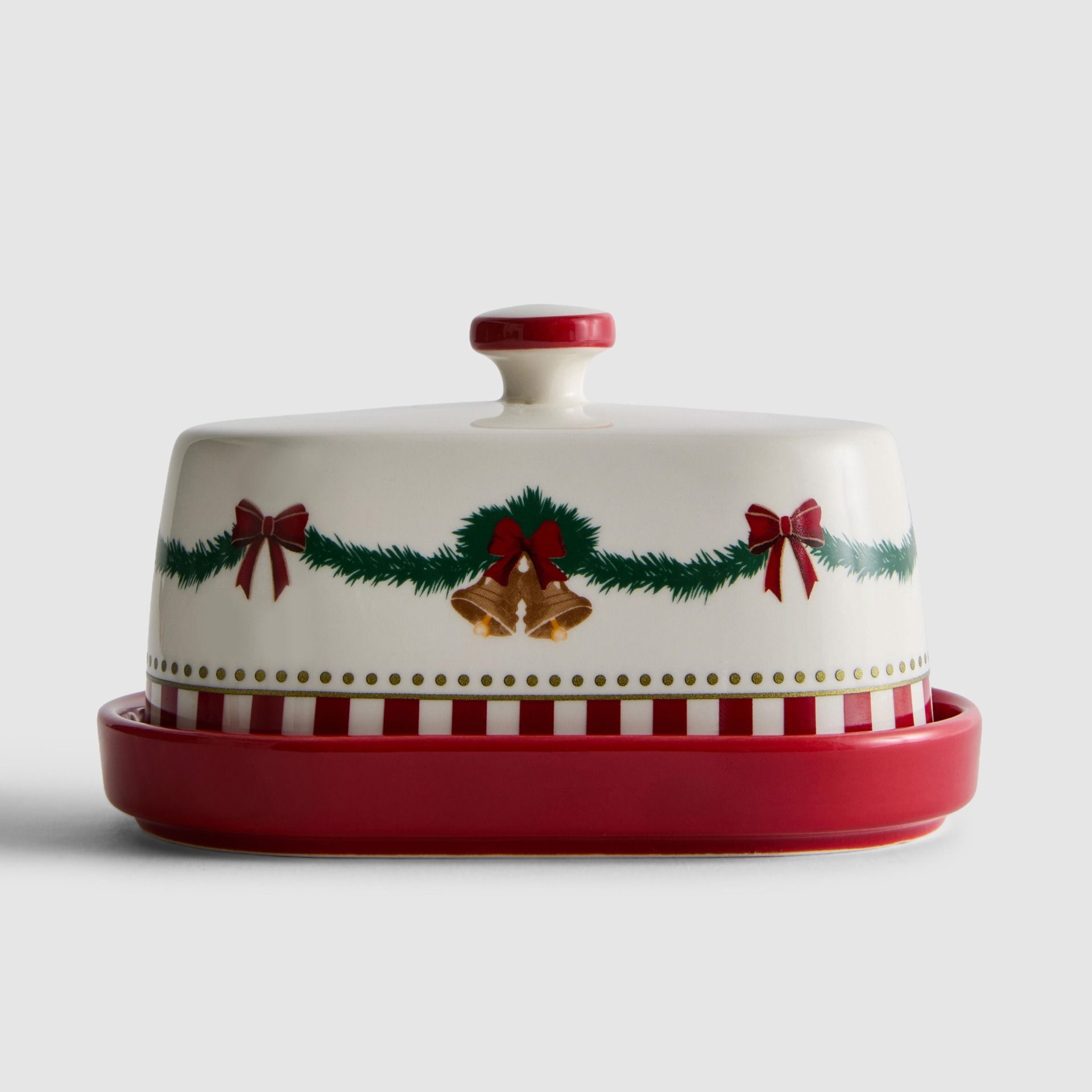 Christmas Bells Butter Dish