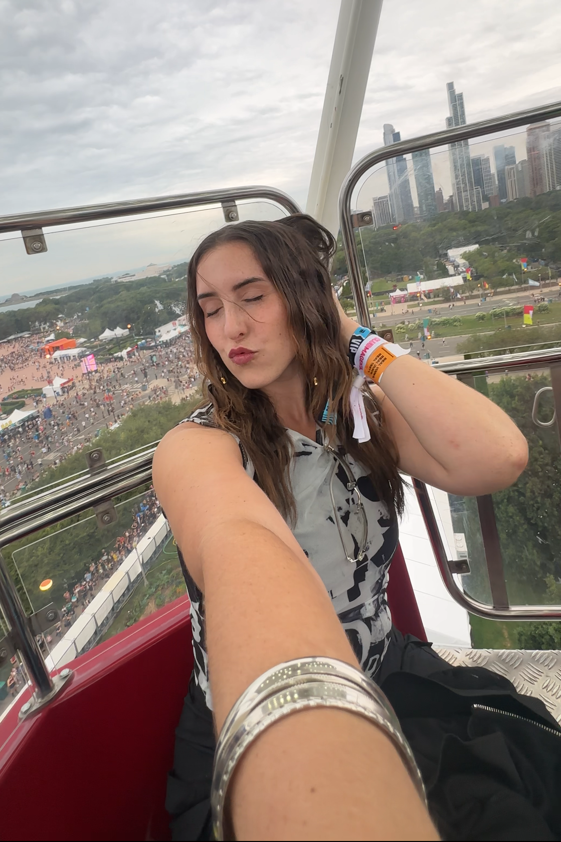 Christina D'Ambrosio wearing festival fashion at Lollapalooza