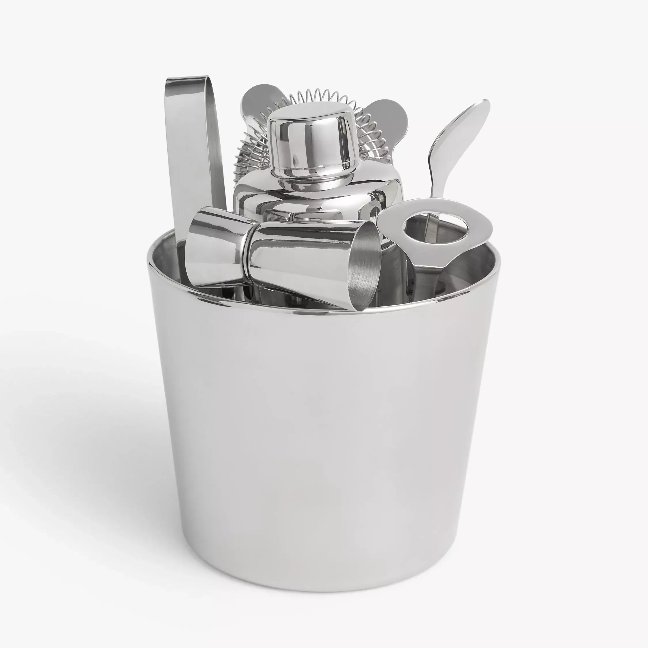 John Lewis Stainless Steel Cocktail Bar Set, 7 Piece