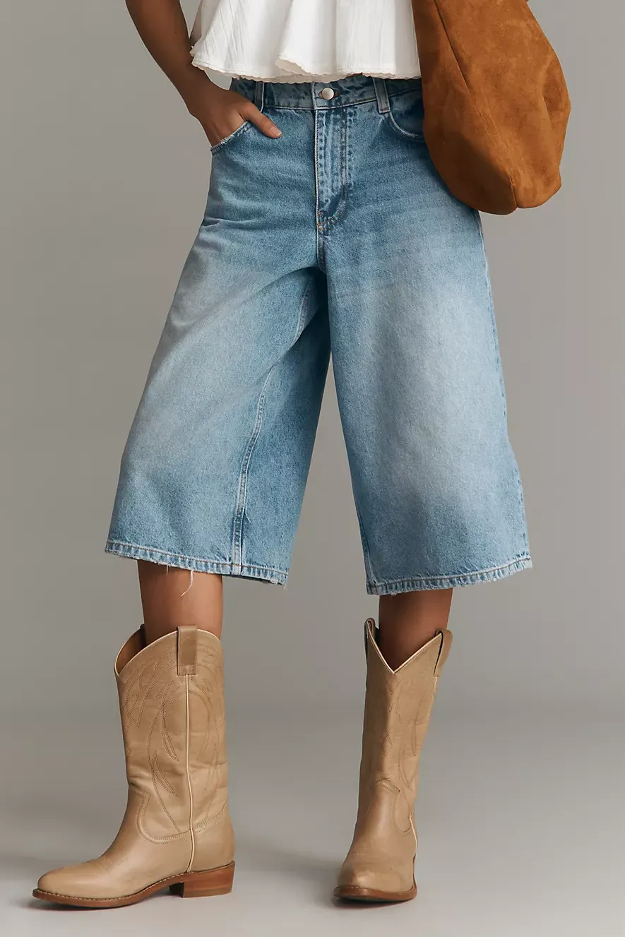 Pilcro Mid-Rise Culotte Denim