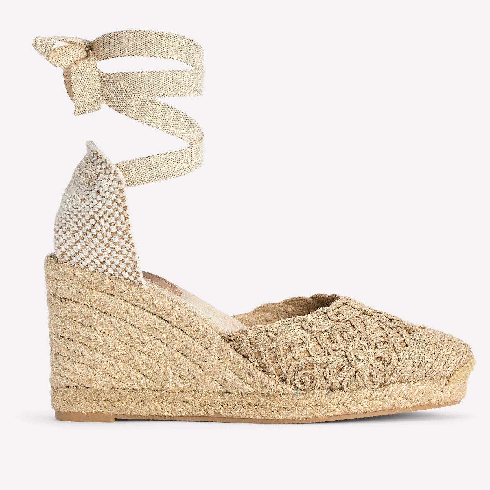 Cassie High Wedge Espadrilles-Natural