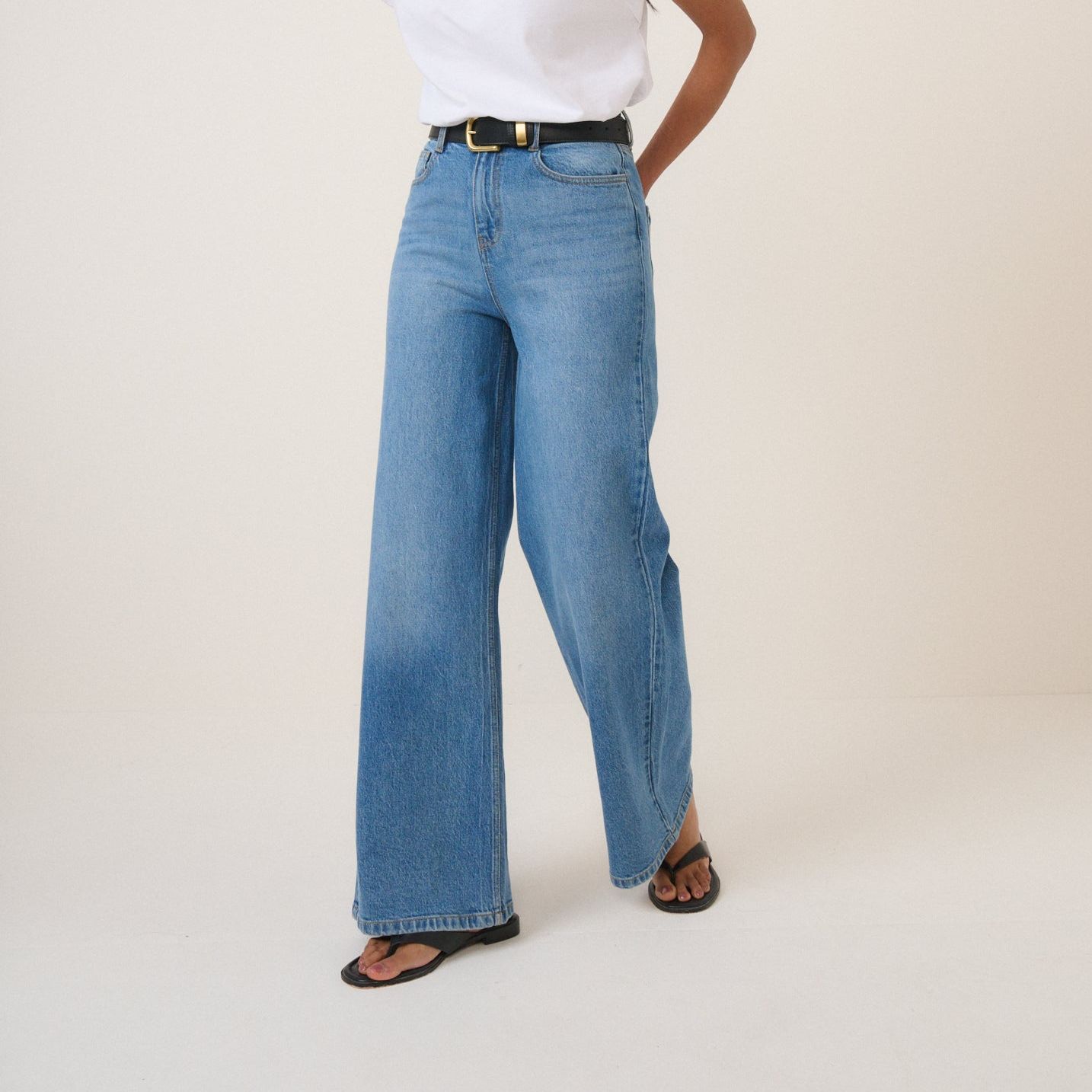 Blue High Rise Soho Wide Leg Jeans