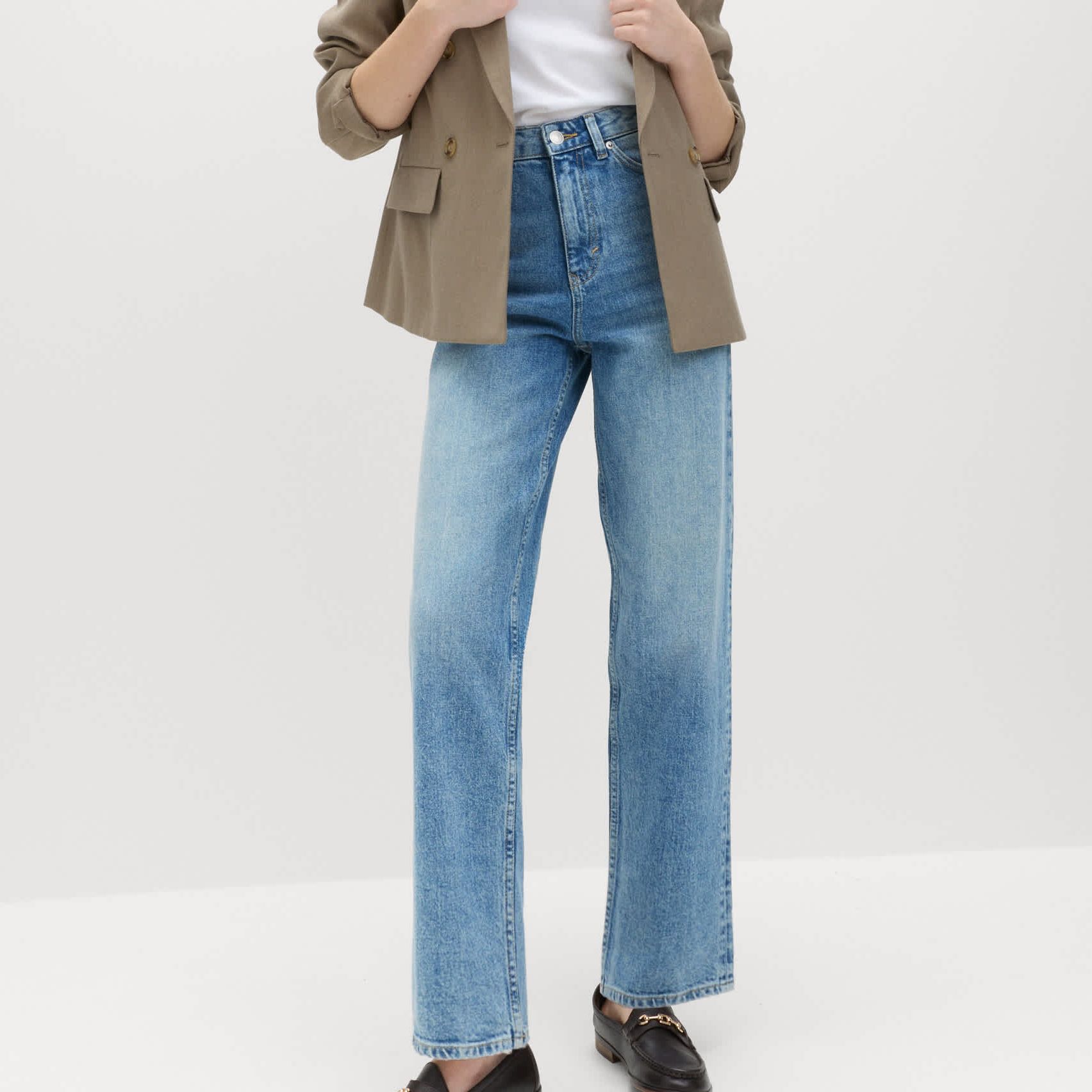 High Waisted Straight Leg Jeans