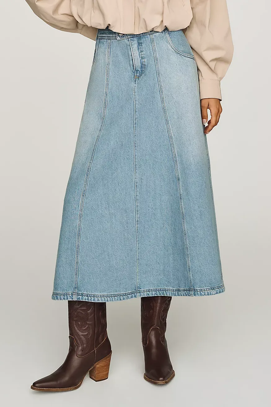 Pilcro Denim A-Line Maxi Skirt
