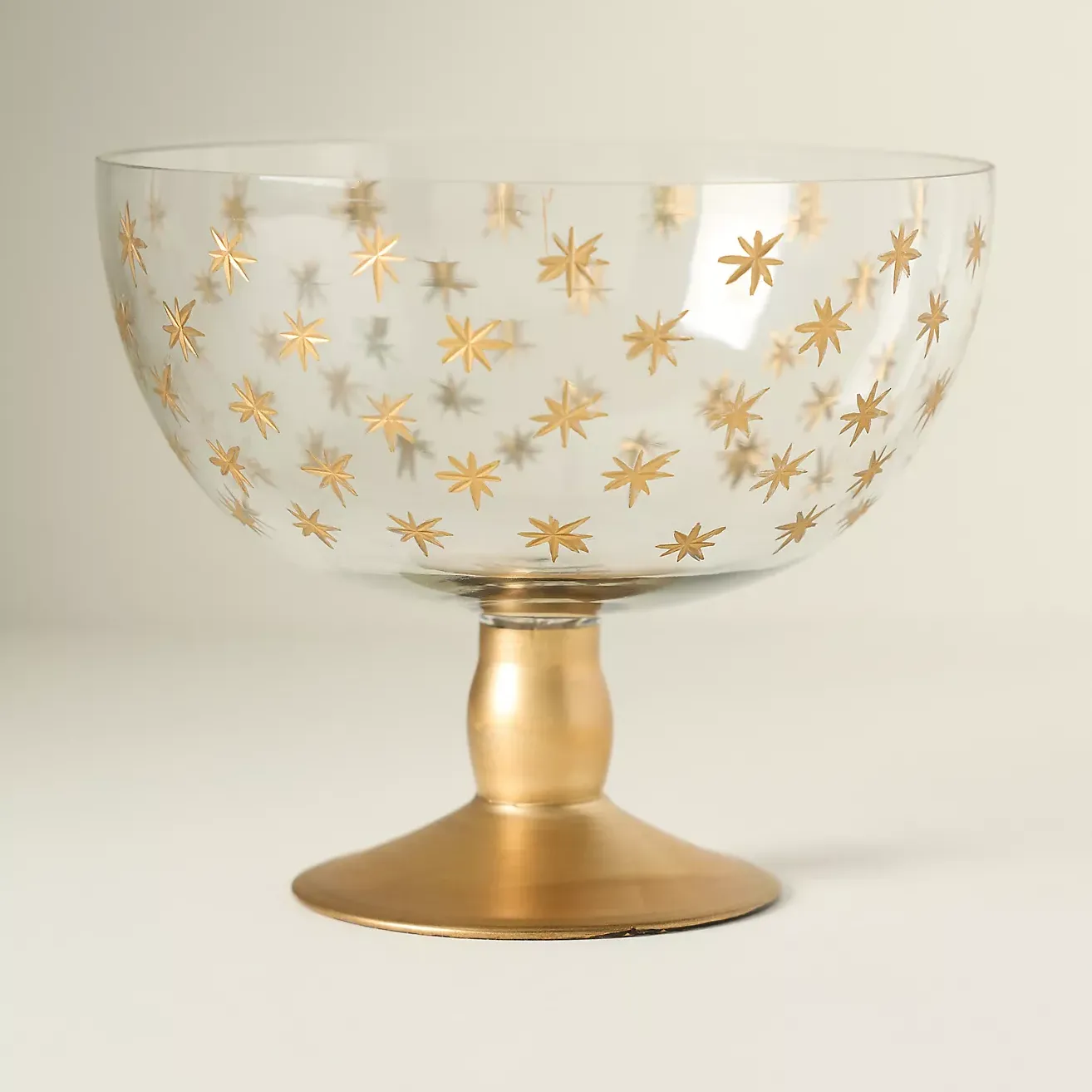 Etched Glass Serve Bowl
