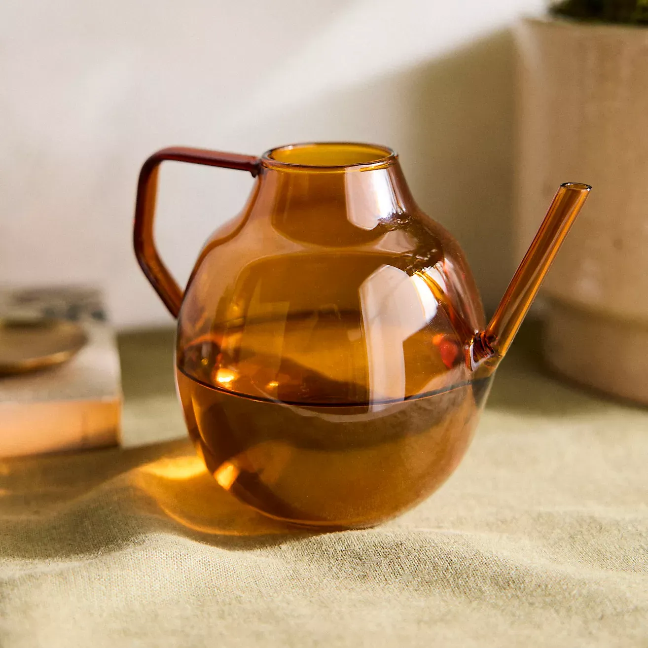 Amber Glass Watering Can