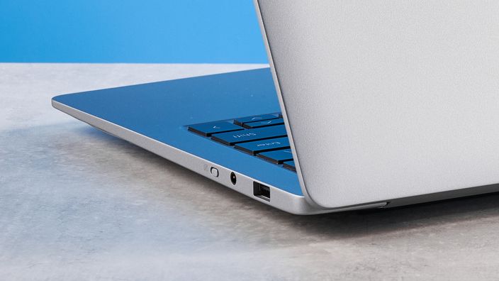 A silver Geekom GeekBook X14 Pro Windows laptop