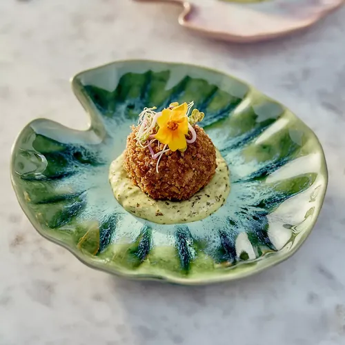 Lilypad Portuguese Stoneware Canape Plate