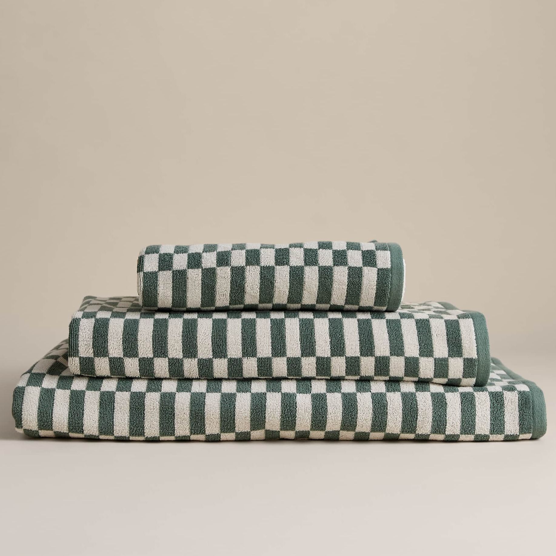 Pure Cotton Geometric Check Towel