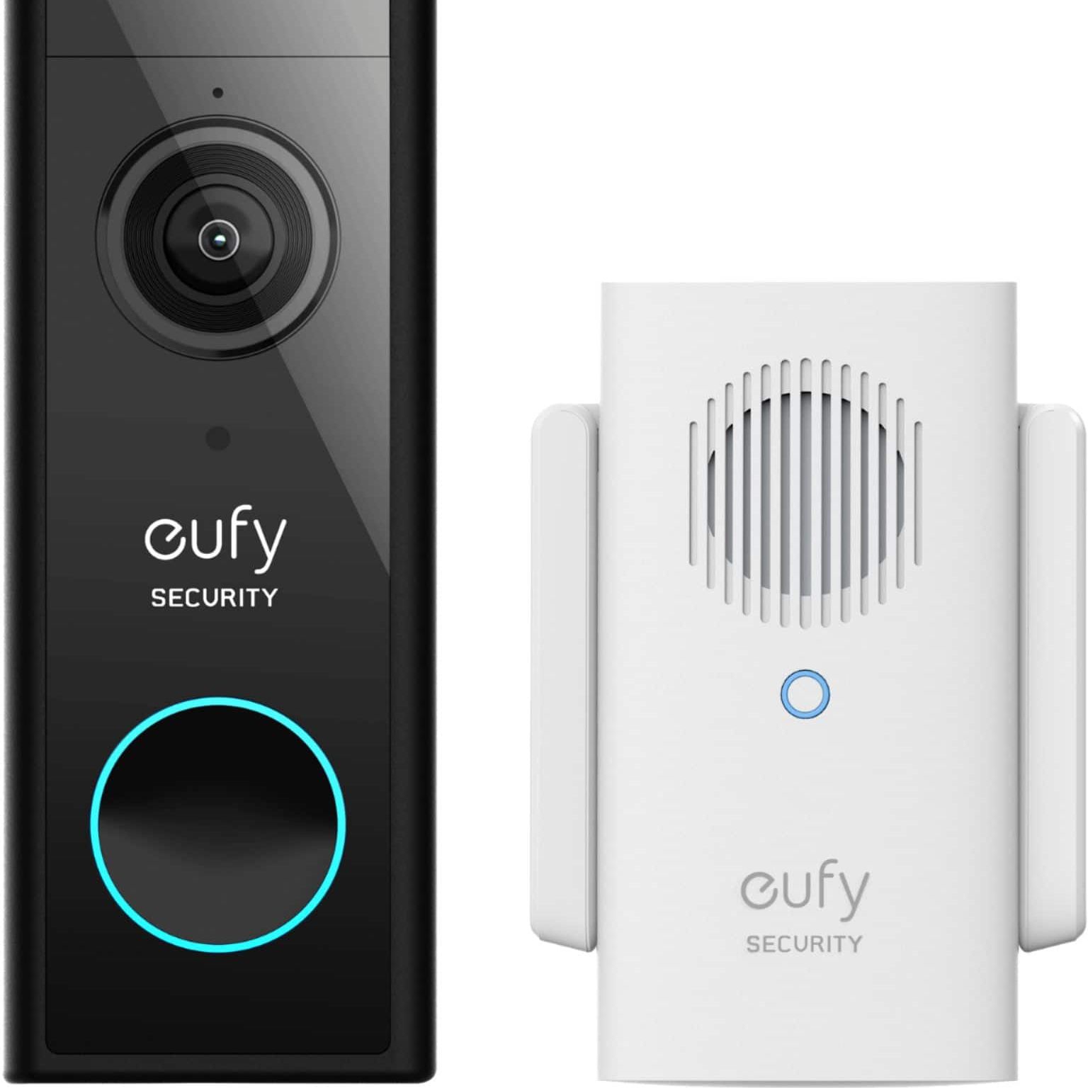 Eufy - Smart Wi-Fi Video Doorbell 2k Battery Operated/wired With Chime - White/black