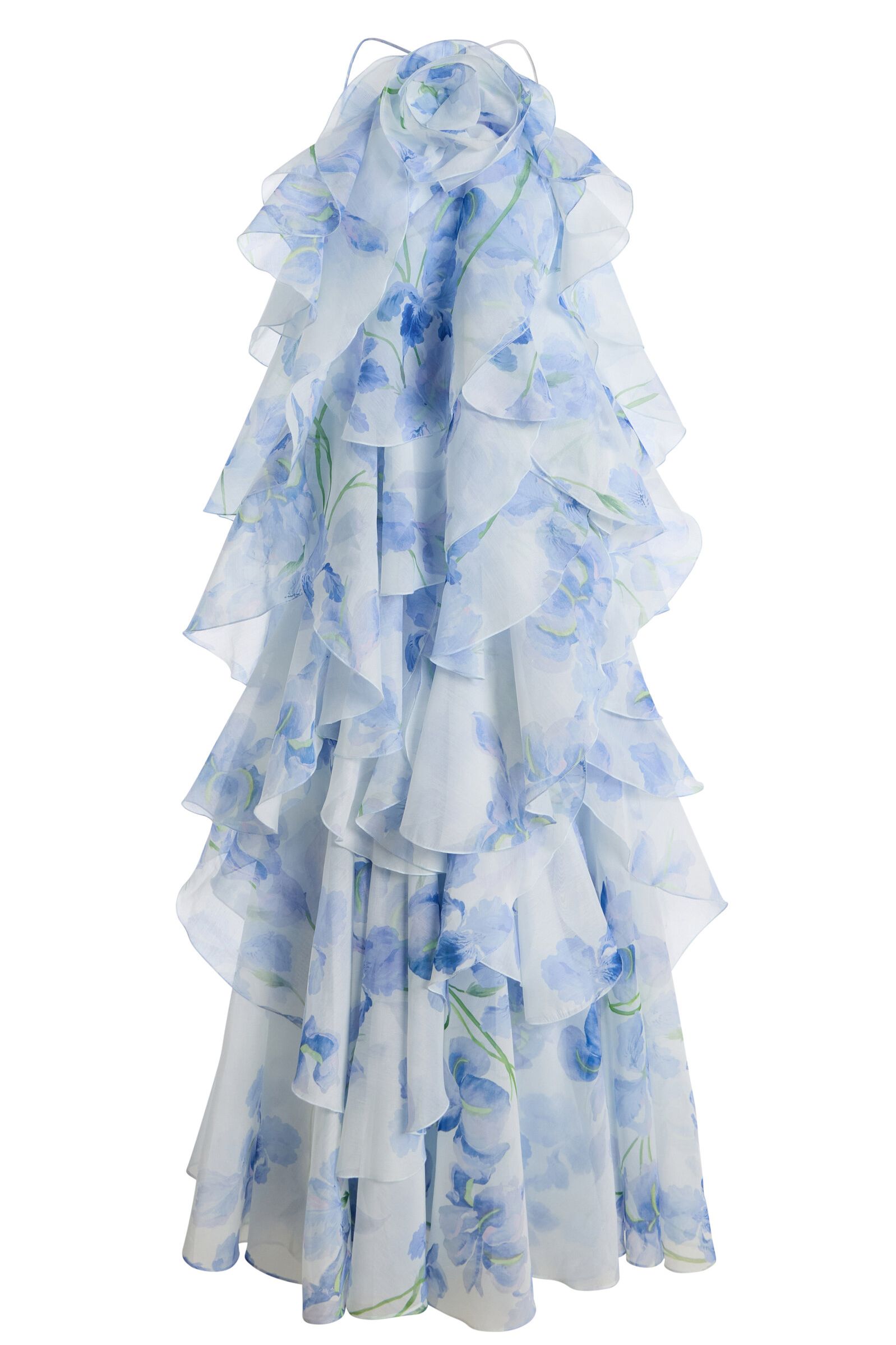 Pandorea Layered Floral-Print Chiffon Maxi Dress