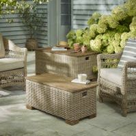 Two Nestable Rattan Storage Boxes