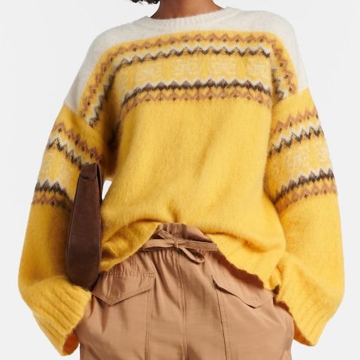 Ganni Fair Isle Yellow Intarsia Sweater
