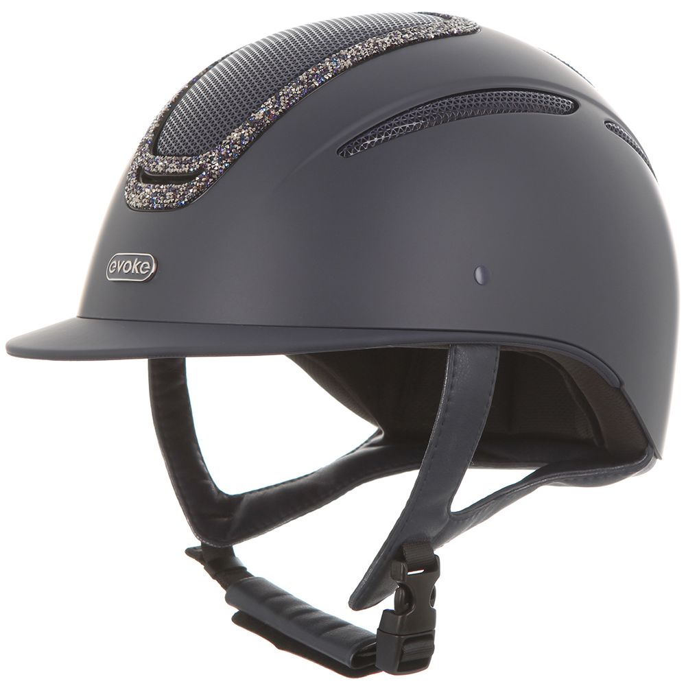 Close up of Evoke Elara riding hat