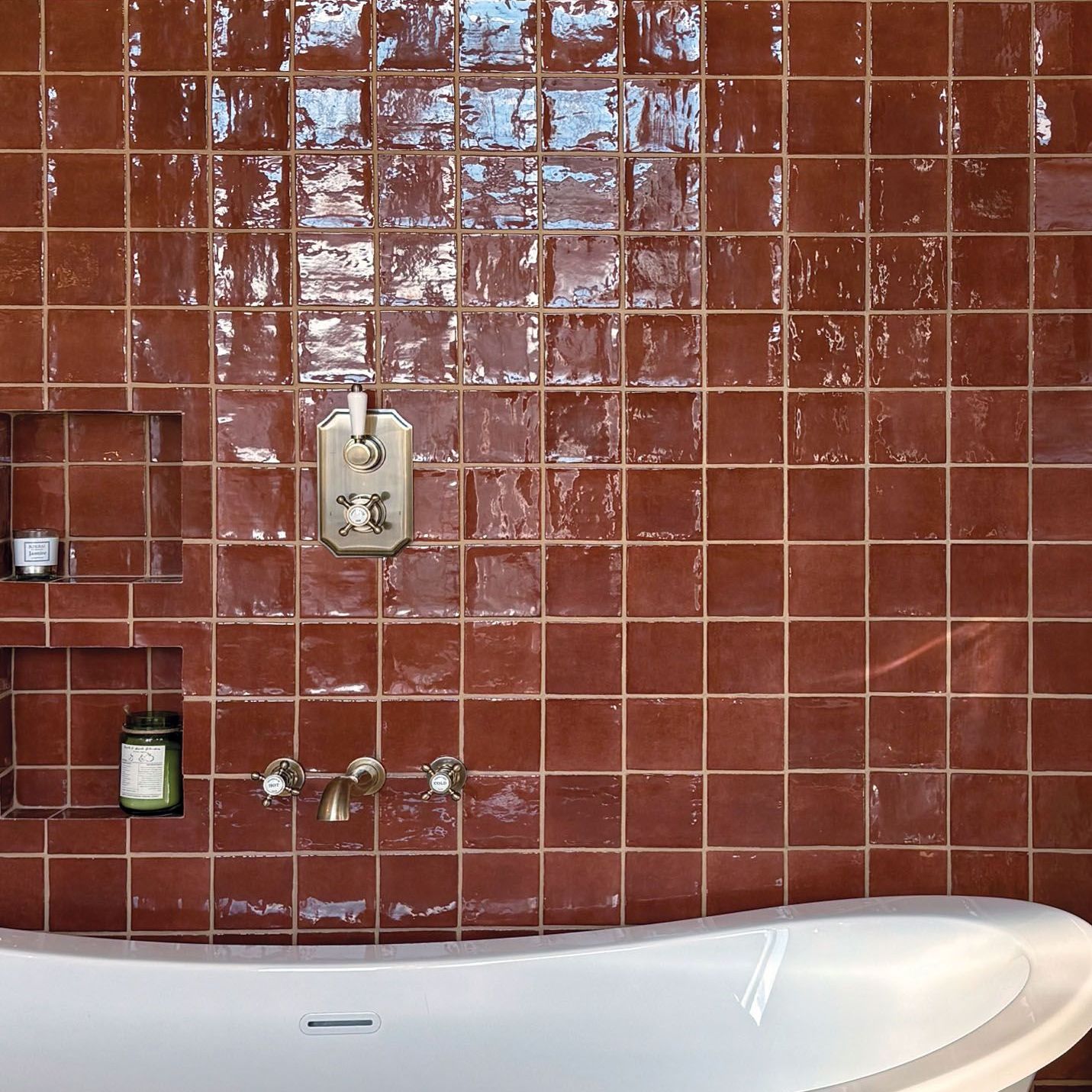 Tan-Tan Adobe Gloss Square Wall Tile