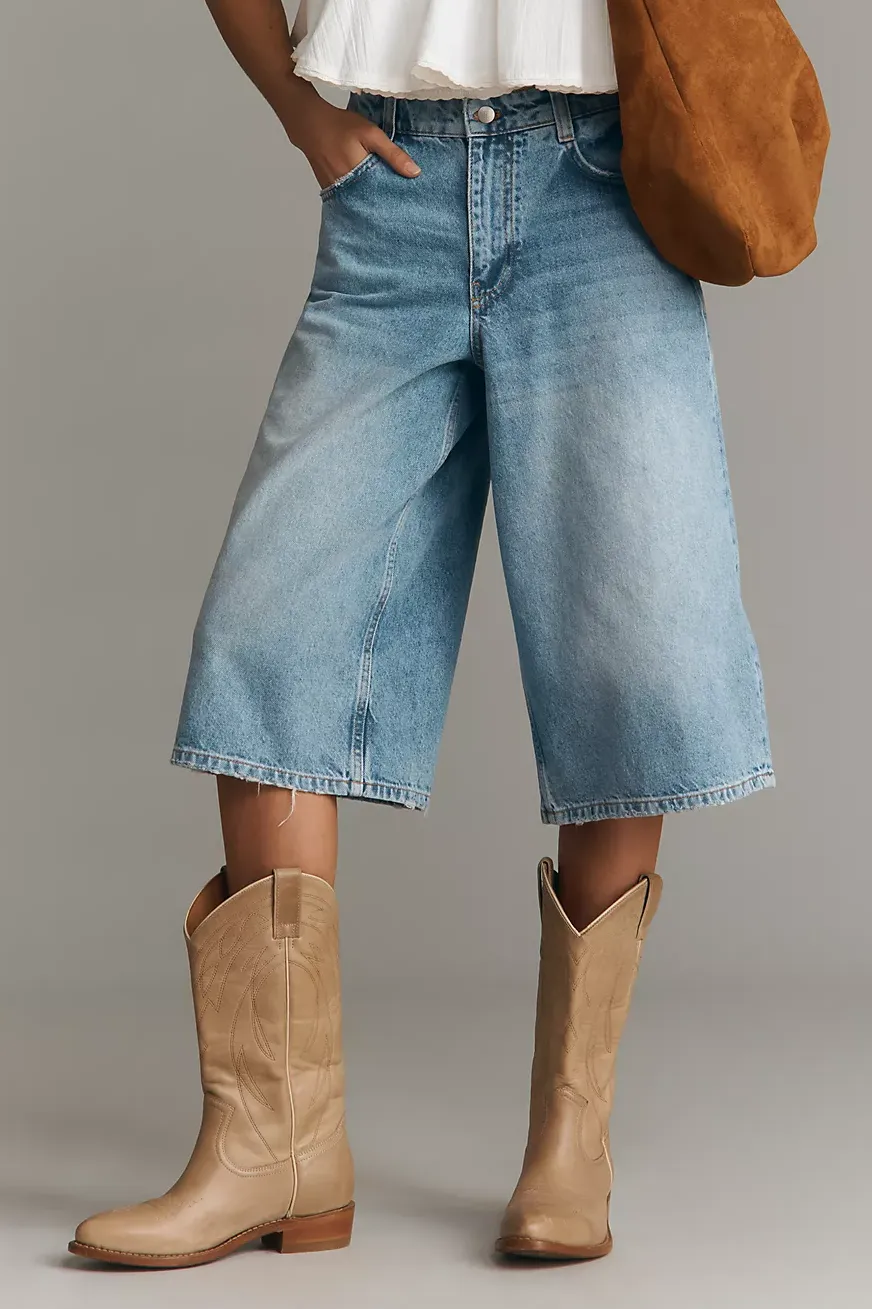 Pilcro Mid-Rise Culotte Denim