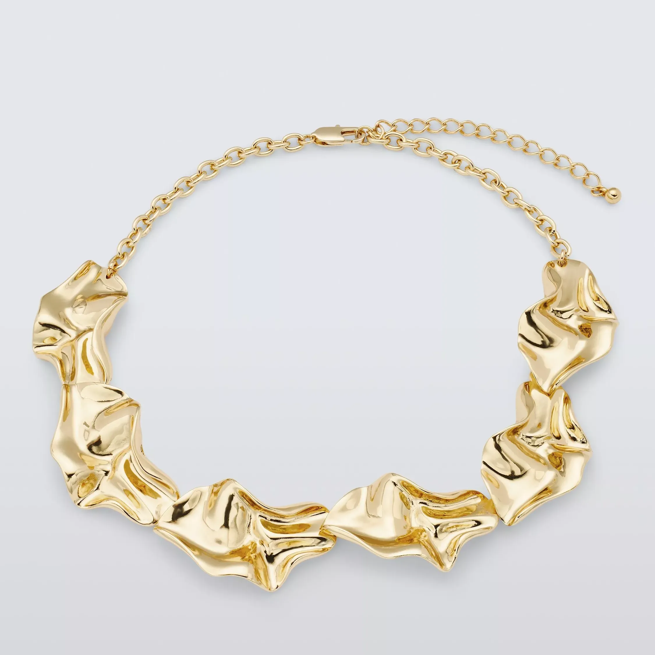 John Lewis Molten Effect Statement Chain Necklace, Gold