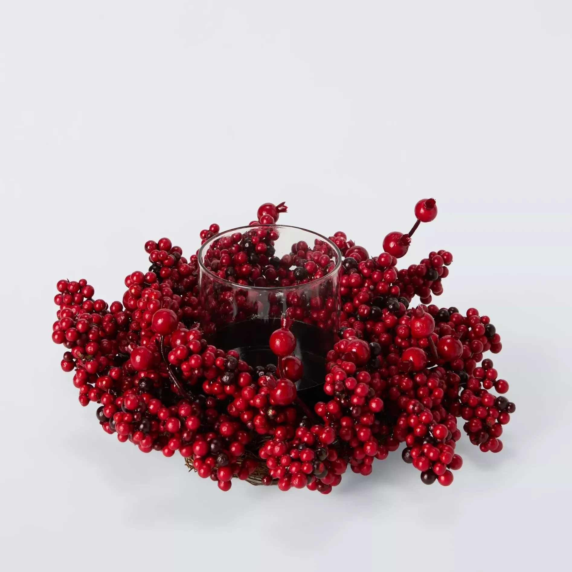 John Lewis Red Berry Pillar Tealight Holder