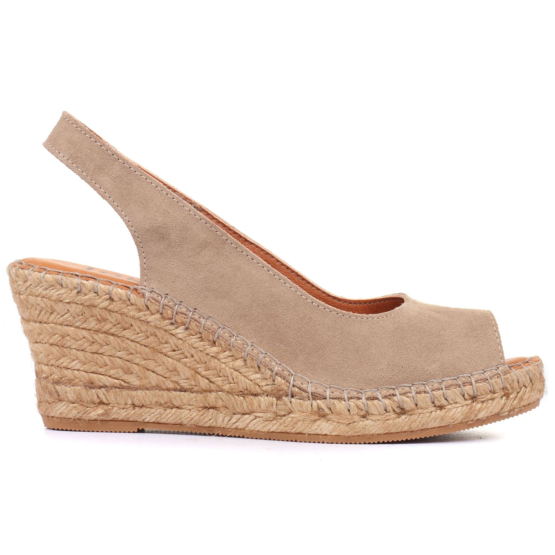 Standard Fit Suede Wedge Open Toe Espadrilles