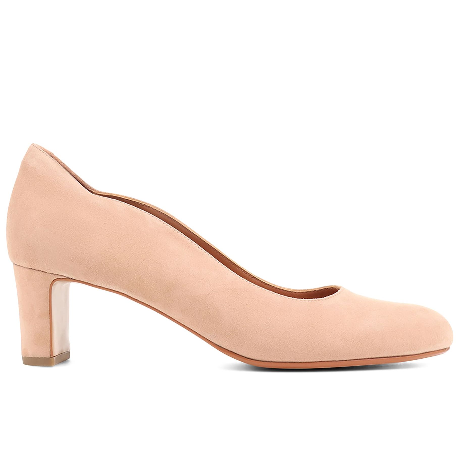 Suede Block Heel Court Shoes