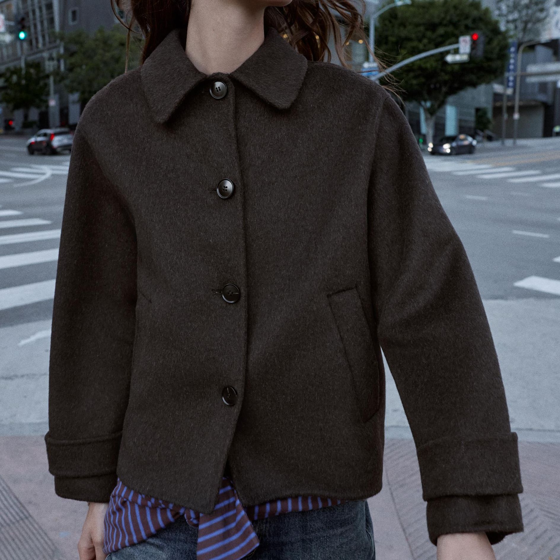 Cropped Wool Coat