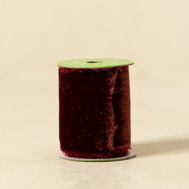 1-3/8" Silk Velvet Ribbon With Frayed Edge