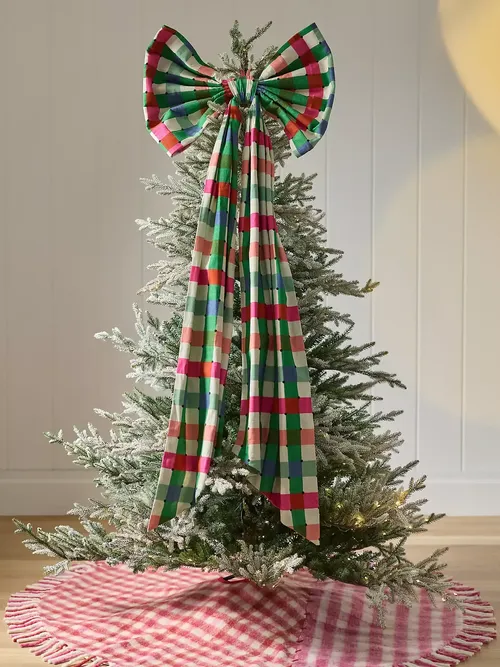 Willow Plaid Bow Tree Topper