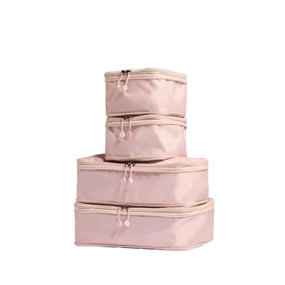 Antler - Compression Packing Cubes, Set of 4 Essential Packing Cubes for Suitcases and Backpacks - Holiday, Travel &amp;amp; Accessories Organiser, Easy Clothes and Shoe Storage - Moorland Pink