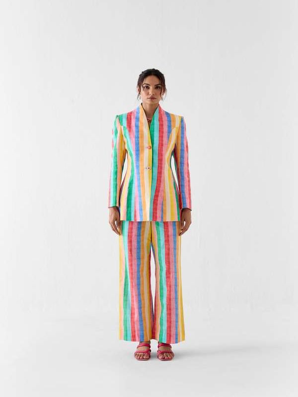 Ikkivi Leher Blazer Co-Ord Set - Multi-Color on Garmentory